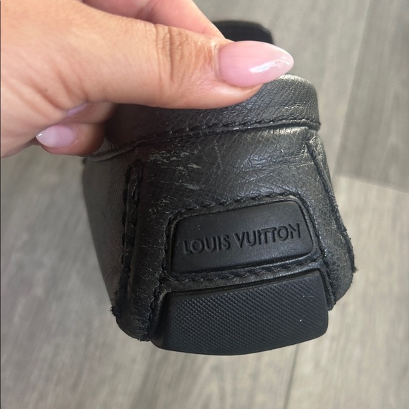 Louis Vuitton Black Leather Loafers with Silver Accent - Picture 5 of 17